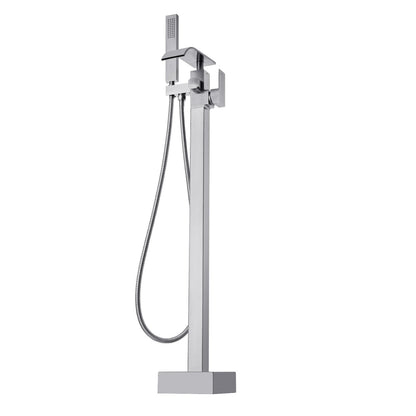 Freestanding Bathtub Faucet, Floor Mount, Freestanding Tub Filler, Shower Mixer Taps, Two Water Modes, Swivel V952-PBKSLTLSNSFXVFF0JV0