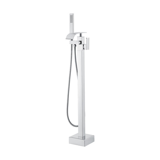 Freestanding Bathtub Faucet, Floor Mount, Freestanding Tub Filler, Shower Mixer Taps, Two Water Modes, 360 V952-PBKSLTPGGSFXY1TTZV0