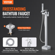 Freestanding Bathtub Faucet, Floor Mount, Freestanding Tub Filler, Shower Mixer Taps, Two Water Modes, 360 V952-PBKSLTPGGSFXY1TTZV0
