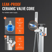 Freestanding Bathtub Faucet, Floor Mount, Freestanding Tub Filler, Shower Mixer Taps, Two Water Modes, 360 V952-PBKSLTPGGSFXY1TTZV0