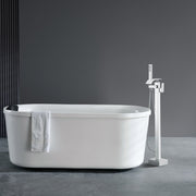 Freestanding Bathtub Faucet, Floor Mount, Freestanding Tub Filler, Shower Mixer Taps, Two Water Modes, 360 V952-PBKSLTPGGSFXY1TTZV0