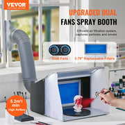 Airbrush Spray Booth, Portable Hobby Airbrush Paint Spray Booth Kit with 4 LED Light, Powerful Dual Exhaust V952-PBSPQF404633C9KMSV3