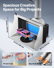 Airbrush Spray Booth, Dual Fans, 545 x 475 x 370 mm, Portable Hobby Airbrush Paint Spray Booth Kit with 3 LED V952-PBSPQFW56D491KUC3001V3