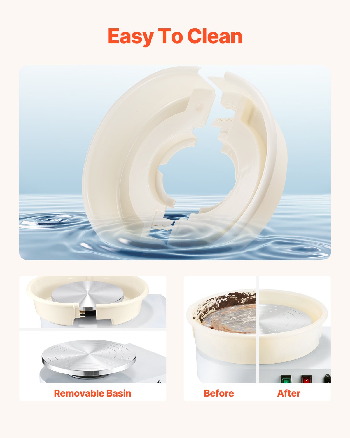 Pottery Wheel, 35 cm Ceramic Wheel Forming Machine, 60-300 RPM Speed Adjustable Foot Pedal, Adjustable Lift V952-PDSLPJ36CMBSL9JGJV3