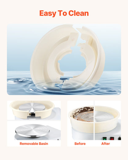 Pottery Wheel, 35 cm Ceramic Wheel Forming Machine, 60-300 RPM Speed Adjustable Foot Pedal, Adjustable Lift V952-PDSLPJ36CMBSL9JGJV3