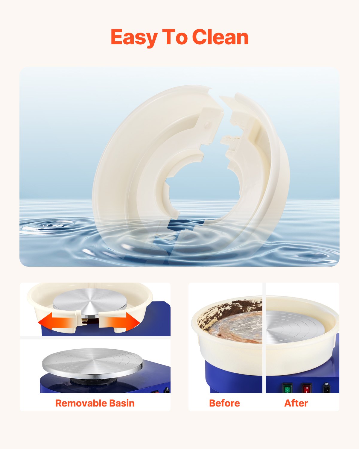 Pottery Wheel, 35 cm Ceramic Wheel Forming Machine, 60-300 RPM Speed Adjustable Foot Pedal, Adjustable Lift V952-PDSLPJ36CMLS1DYKRV3
