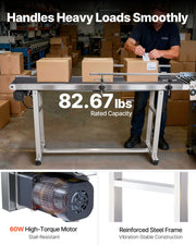 Belt Conveyor, 1498.6 x 198.1 mm Conveyor Table Heavy Duty Stainless Steel Motorized Belt Conveyor for Inkjet V952-PDSSJ59X78INQJ12NV3