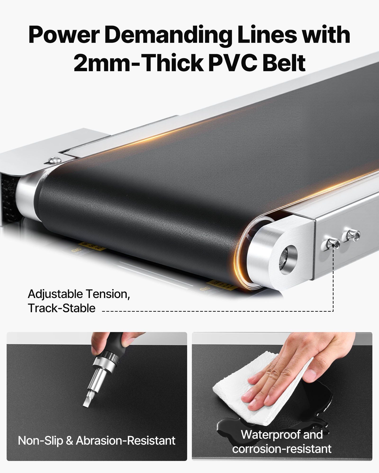 Belt Conveyor, 1498.6 x 198.1 mm Conveyor Table Heavy Duty Stainless Steel Motorized Belt Conveyor for Inkjet V952-PDSSJ59X78INQJ12NV3