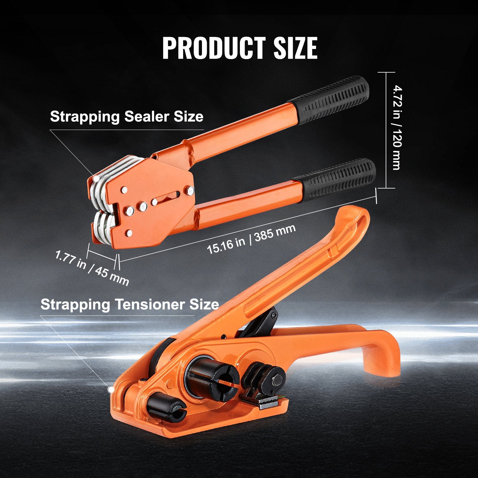 Banding Strapping Kit with Strapping Tensioner Tool, Banding Sealer Tool, 300 m Length PET Band, 300 Metal V952-PETDKZTJ300MT0YJ7V0