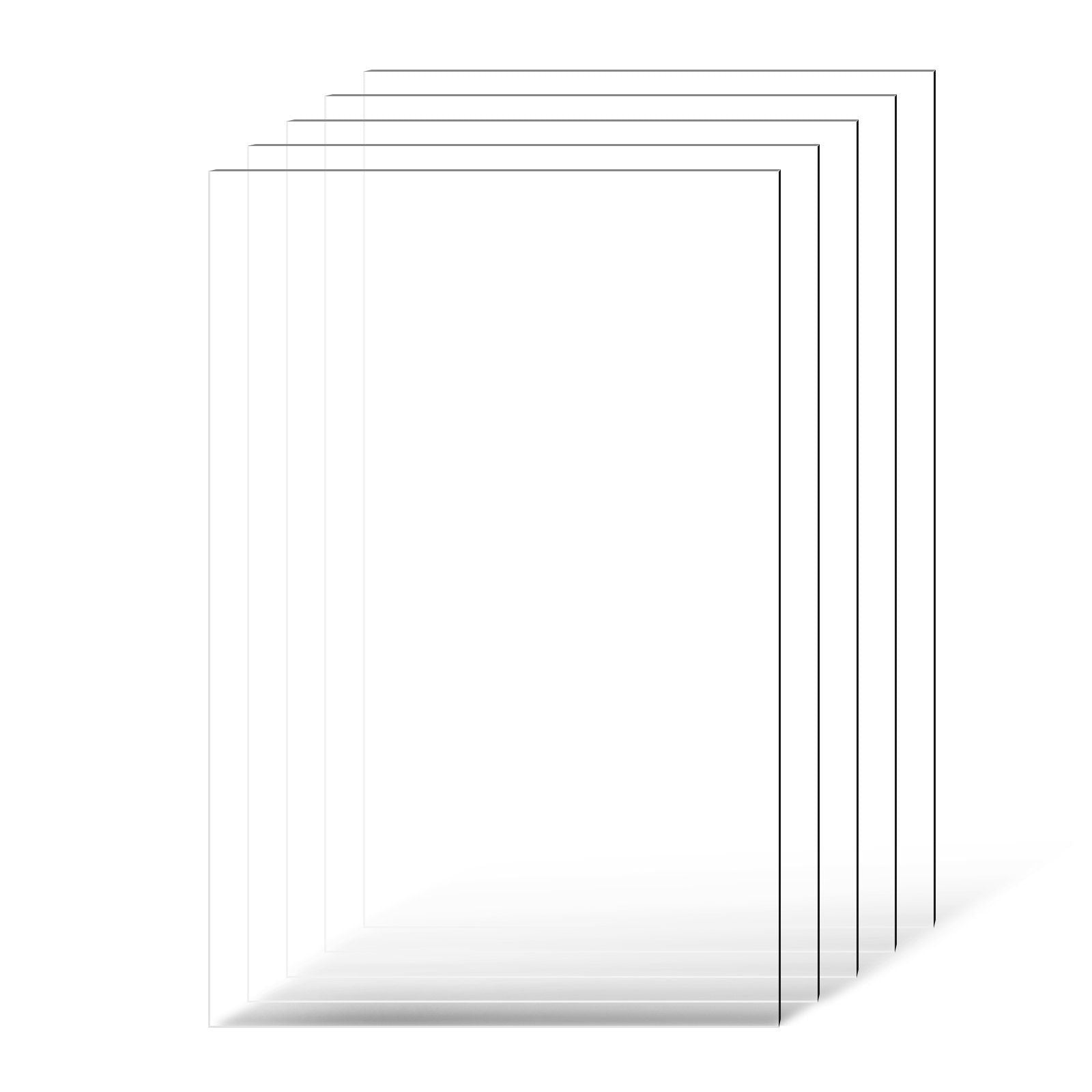 PET/Plexiglass Sheets, 5-Pack Plastic Sheet, 610 x 914 mm 1 mm Thick Transparent Clear Flexible Plastic V952-PETSLB2436INCG8GHV0