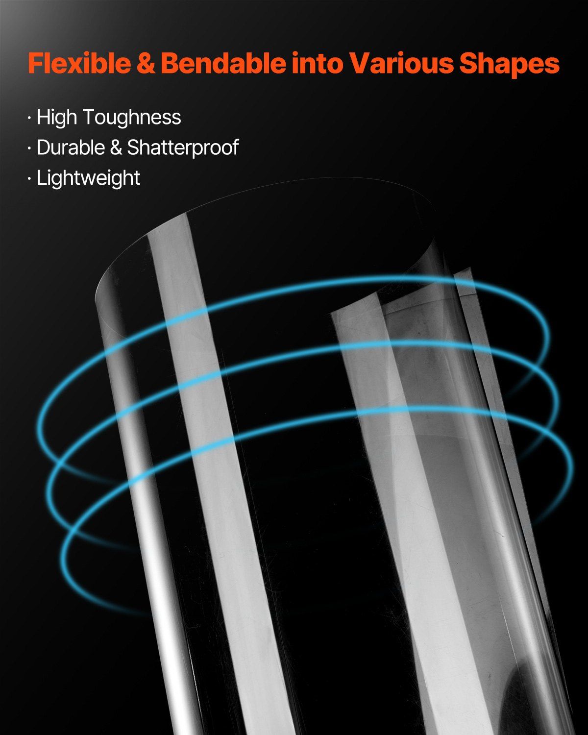 PET/Plexiglass Sheets, 5-Pack Plastic Sheet, 610 x 914 mm 1 mm Thick Transparent Clear Flexible Plastic V952-PETSLB2436INCG8GHV0