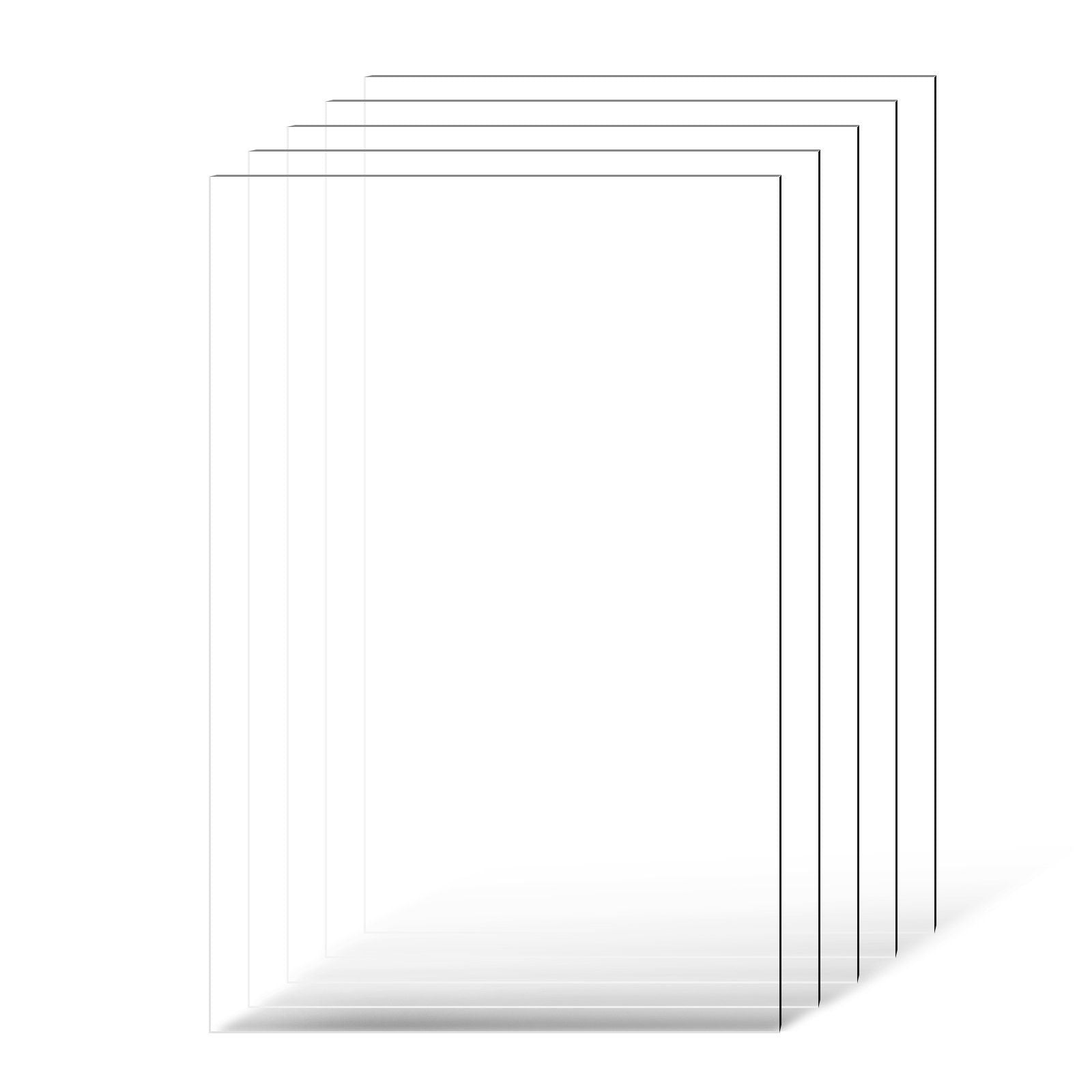 PET/Plexiglass Sheets, 5-Pack Plastic Sheet, 610 x 914 mm 1 mm Thick Transparent Clear Flexible Plastic V952-PETSLB2436INCG8GHV0