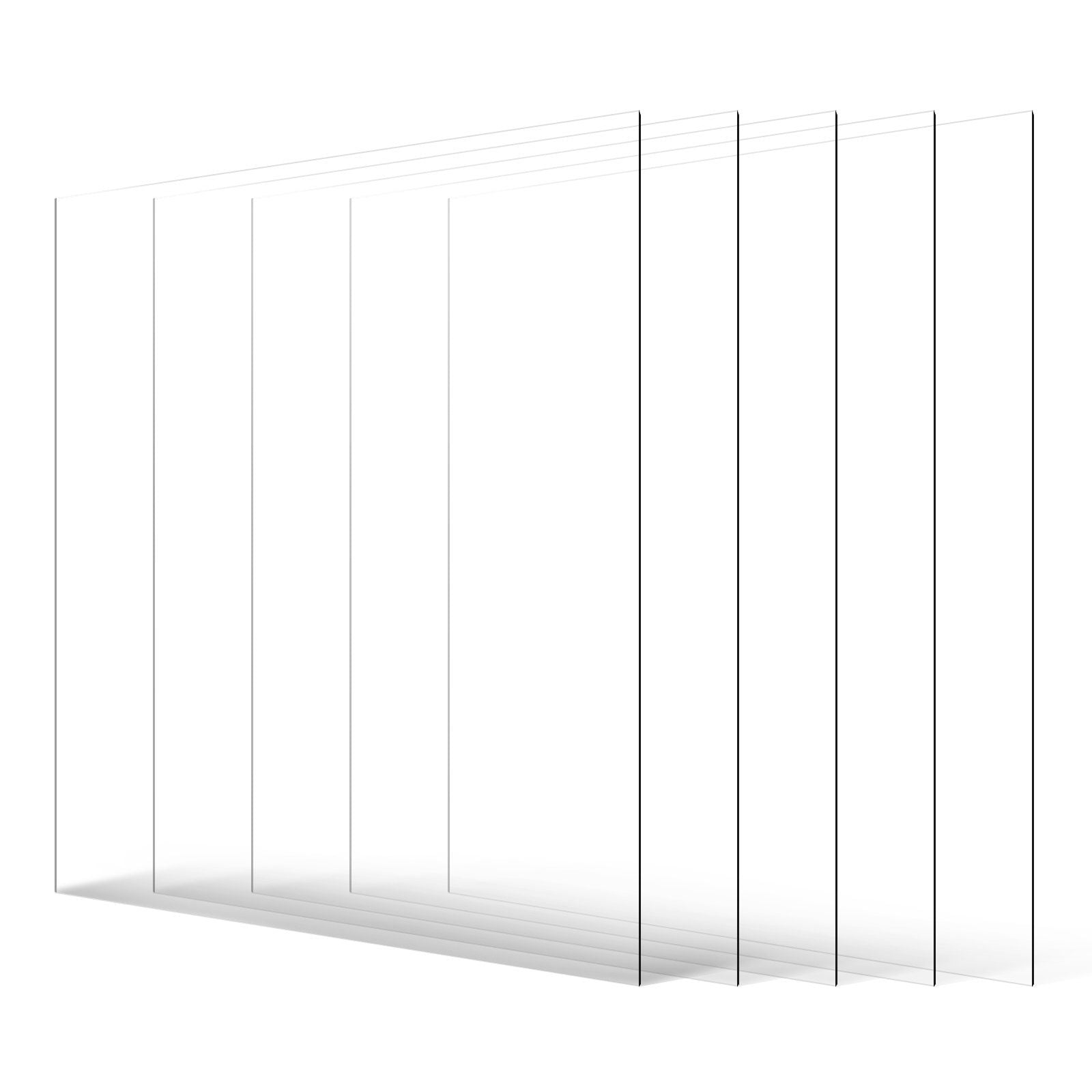 PET/Plexiglass Sheets, 5-Pack Plastic Sheet, 610 x 914 mm 1 mm Thick Transparent Clear Flexible Plastic V952-PETSLB2436INCG8GHV0