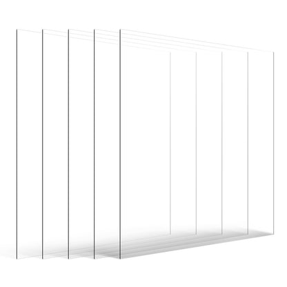 PET/Plexiglass Sheets, 5-Pack Plastic Sheet, 610 x 914 mm 1 mm Thick Transparent Clear Flexible Plastic V952-PETSLB2436INCG8GHV0