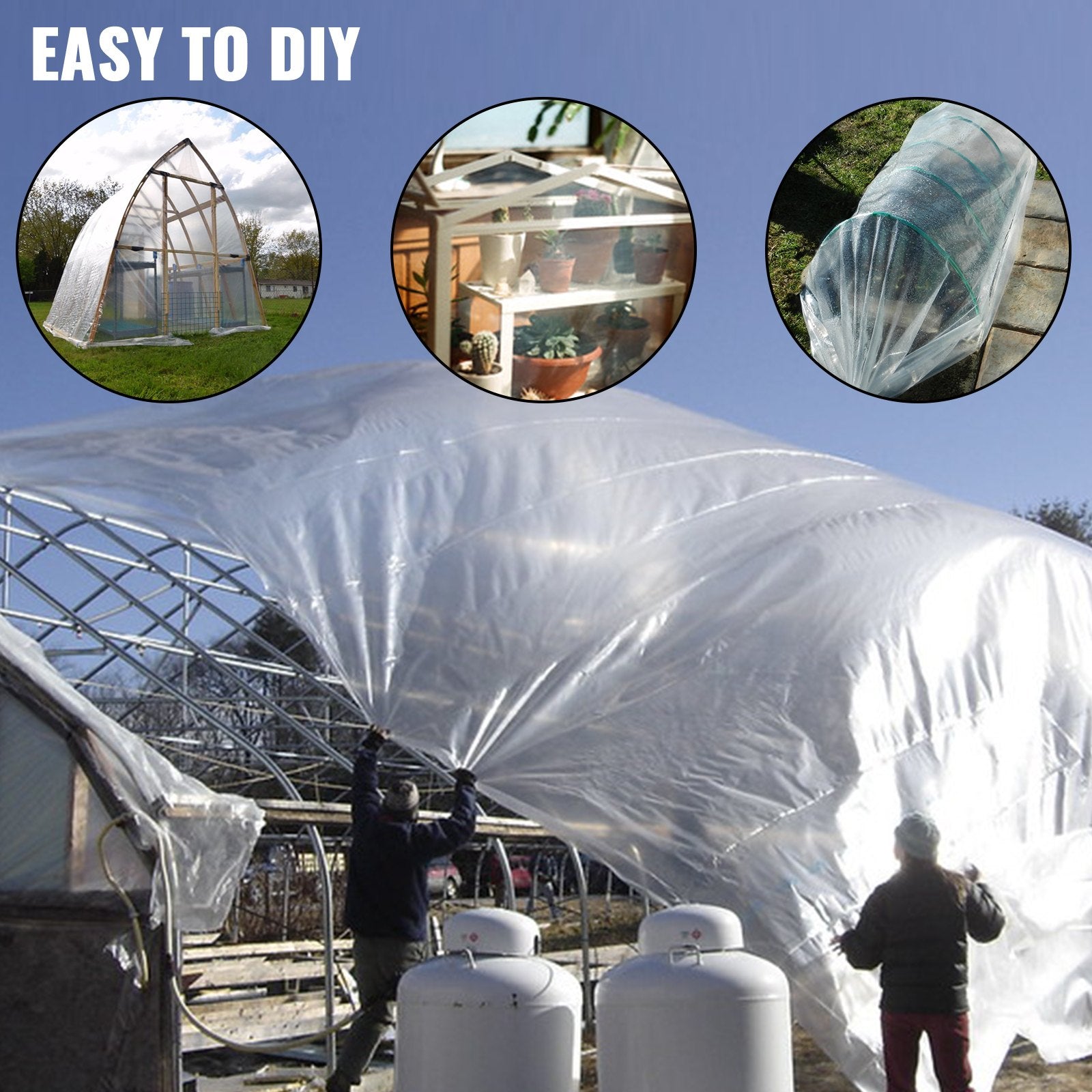 Greenhouse Film, Greenhouse Polyethylene Film 12x25 ft Greenhouse Plastic V952-PEWSM1225FT000001V0
