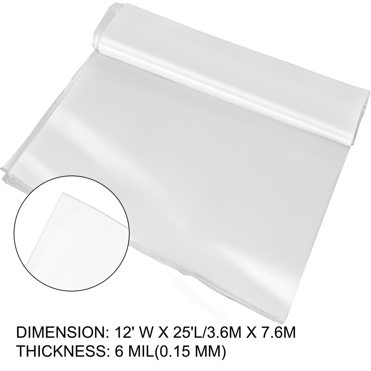 Greenhouse Film, Greenhouse Polyethylene Film 12x25 ft Greenhouse Plastic V952-PEWSM1225FT000001V0