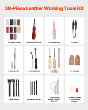 Leather Working Tools Kit, 38 PCS Leather Craft Tools with Portable Canvas Storage Bag, Engraving Punching V952-PGGJTZFBGJB3WJWNHV0