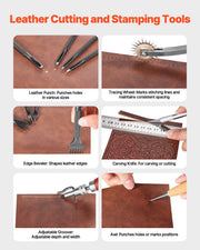 Leather Working Tools Kit, 38 PCS Leather Craft Tools with Portable Canvas Storage Bag, Engraving Punching V952-PGGJTZFBGJB3WJWNHV0