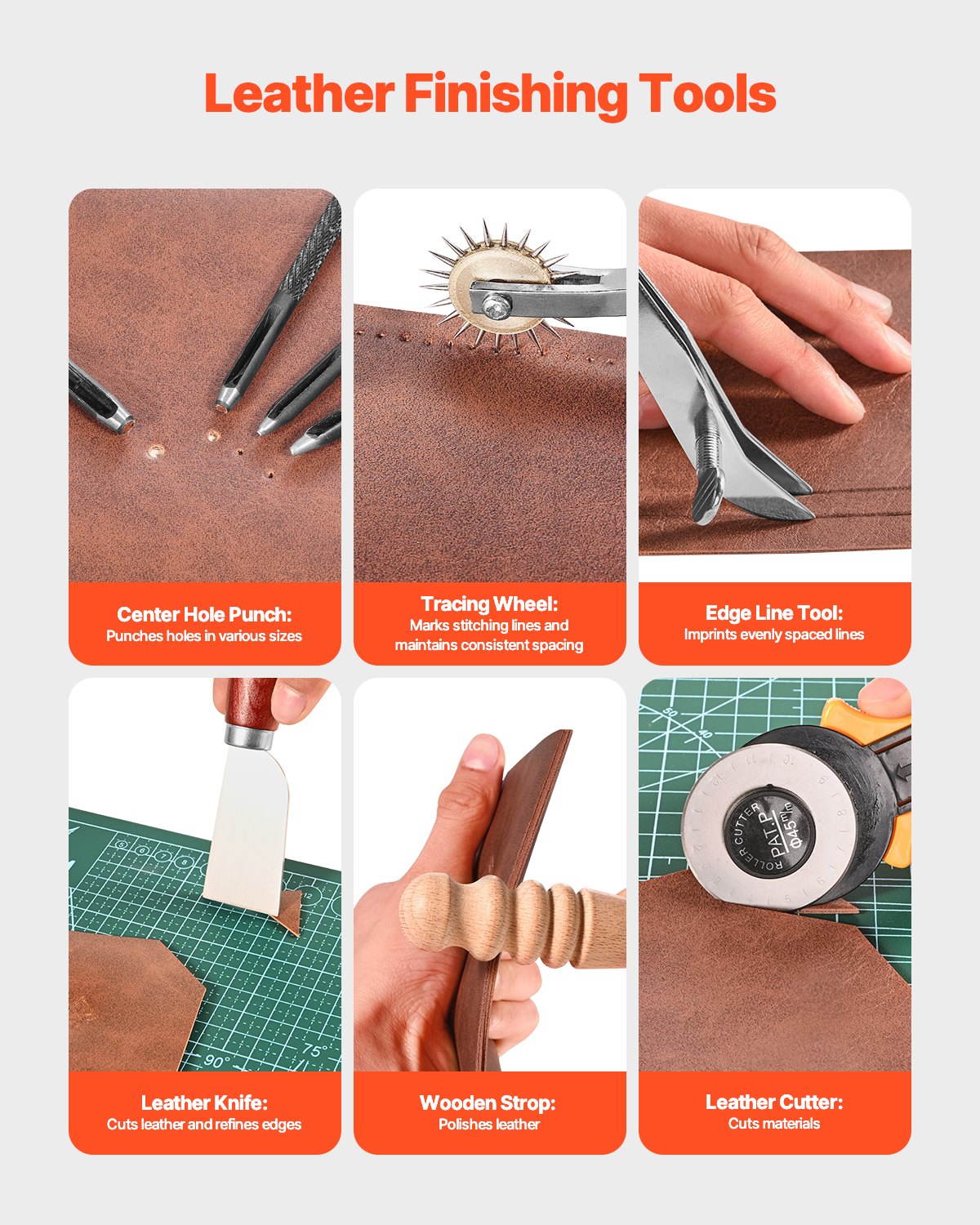 Leather Working Tools Kit, 61 PCS Leather Craft Tools with Portable Canvas Storage Bag, Engraving Punching V952-PGGJTZFBGJB5FH3UMV0