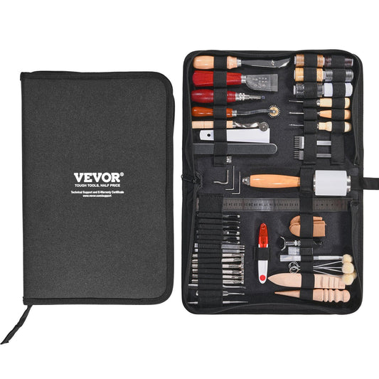 Leather Working Tools Kit, 59 PCS Leather Craft Tools with Portable Canvas Storage Bag, Engraving Punching V952-PGGJTZFBGJB6K60DTV0
