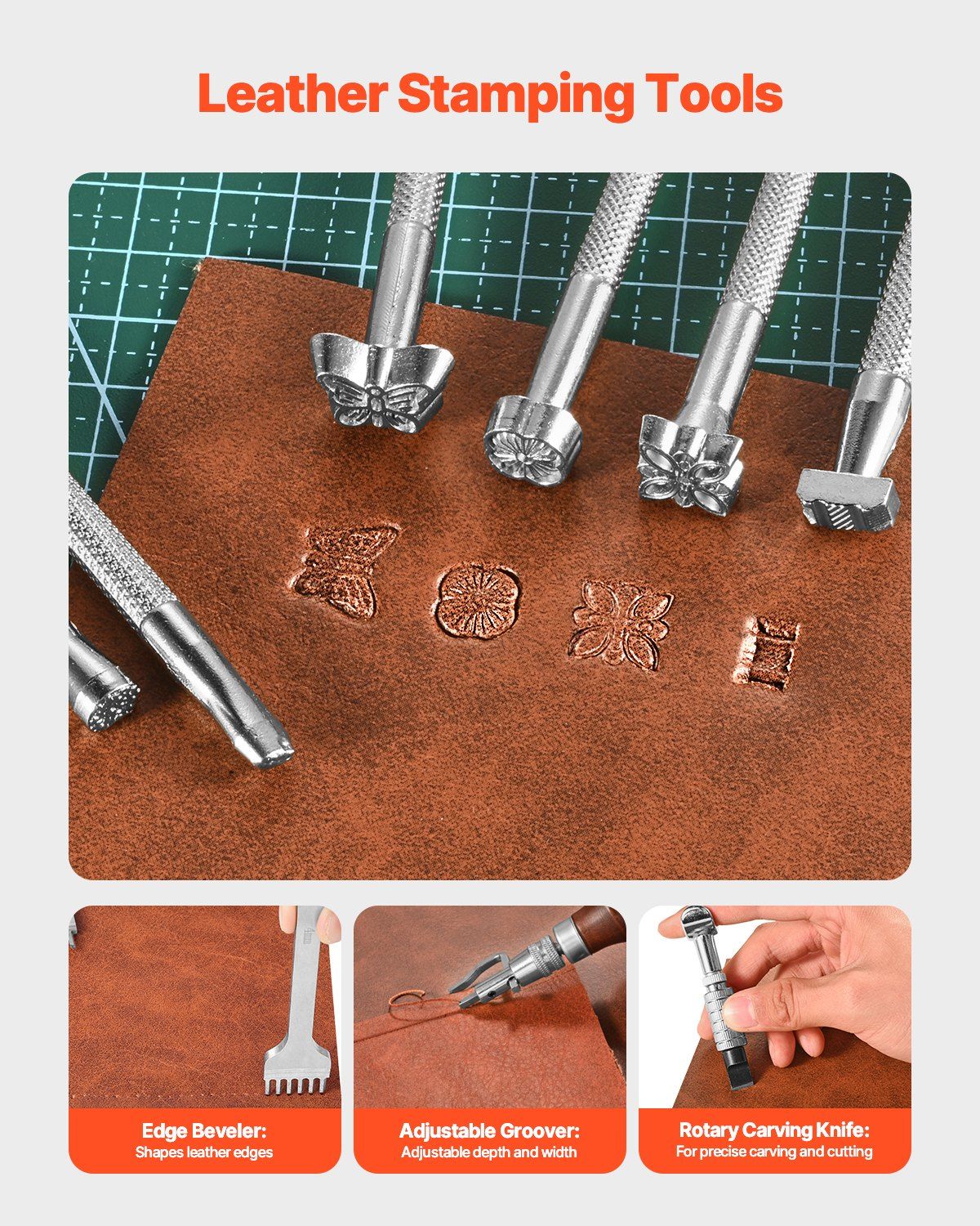 Leather Working Tools Kit, 59 PCS Leather Craft Tools with Portable Canvas Storage Bag, Engraving Punching V952-PGGJTZFBGJB6K60DTV0