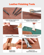Leather Working Tools Kit, 59 PCS Leather Craft Tools with Portable Canvas Storage Bag, Engraving Punching V952-PGGJTZFBGJB6K60DTV0