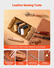 Leather Working Tools Kit, 59 PCS Leather Craft Tools with Portable Canvas Storage Bag, Engraving Punching V952-PGGJTZFBGJB6K60DTV0