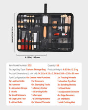 Leather Working Tools Kit, 59 PCS Leather Craft Tools with Portable Canvas Storage Bag, Engraving Punching V952-PGGJTZFBGJB6K60DTV0