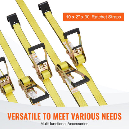 10 Pack Ratchet Tie Down Straps 10000 lbs 2 V952-PGJLDPG2X30107B63V0