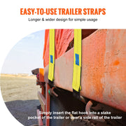 Winch Straps, 10.2 cm x 9.1 m, 2.7T Load Capacity, 8.2T Break Strength, Truck Straps with Flat Hook, Flatbed V952-PGJPDHS4INCH3QVCJV0