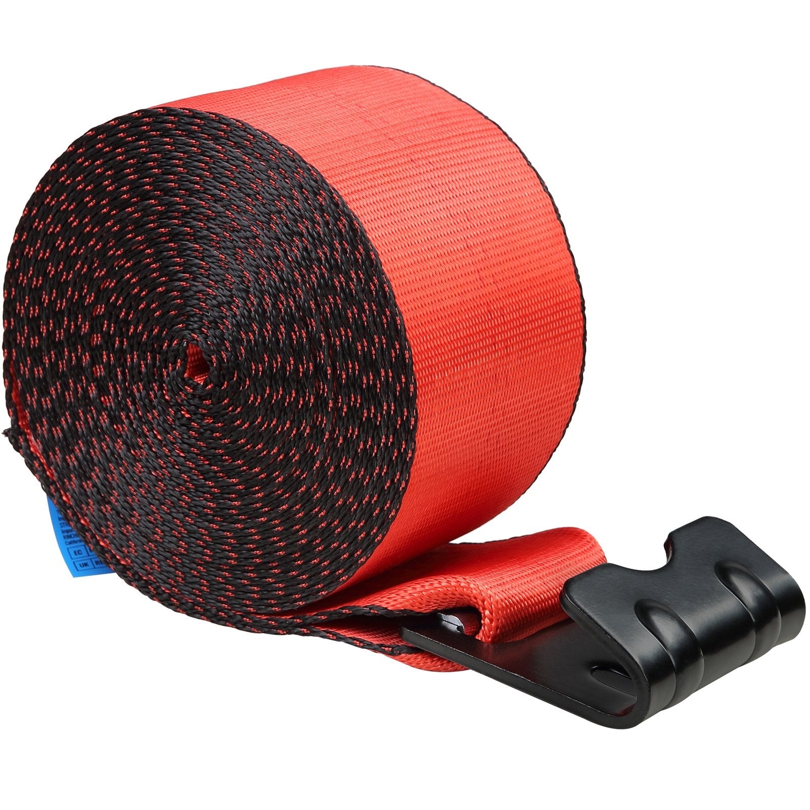 Winch Straps, 10.2 cm x 9.1 m, 2.7T Load Capacity, 8.2T Breaking Strength, Truck Straps with Flat Hook, V952-PGJPDHS4INCH3T7LFV0