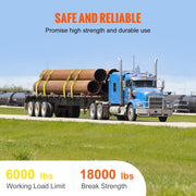 Winch Straps, 10.2 cm x 12.2 m, 2.7T Load Capacity, 8.2T Break Strength, Truck Straps with Flat Hook, Flatbed V952-PGJPDHS4INCH4XSZKV0