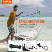 Kayak Anchor Kit, 3.5 lb Paddle Board Anchor Kit with 26.2 ft/8 m Rope and Buoy, Folding Small Boat Anchor V952-PHTMYJTPSG35NCT7KV0