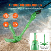Kayak Anchor Kit, 3.5 lb Paddle Board Anchor Kit with 26.2 ft/8 m Rope and Buoy, Folding Small Boat Anchor V952-PHTMYJTPSG35NCT7KV0