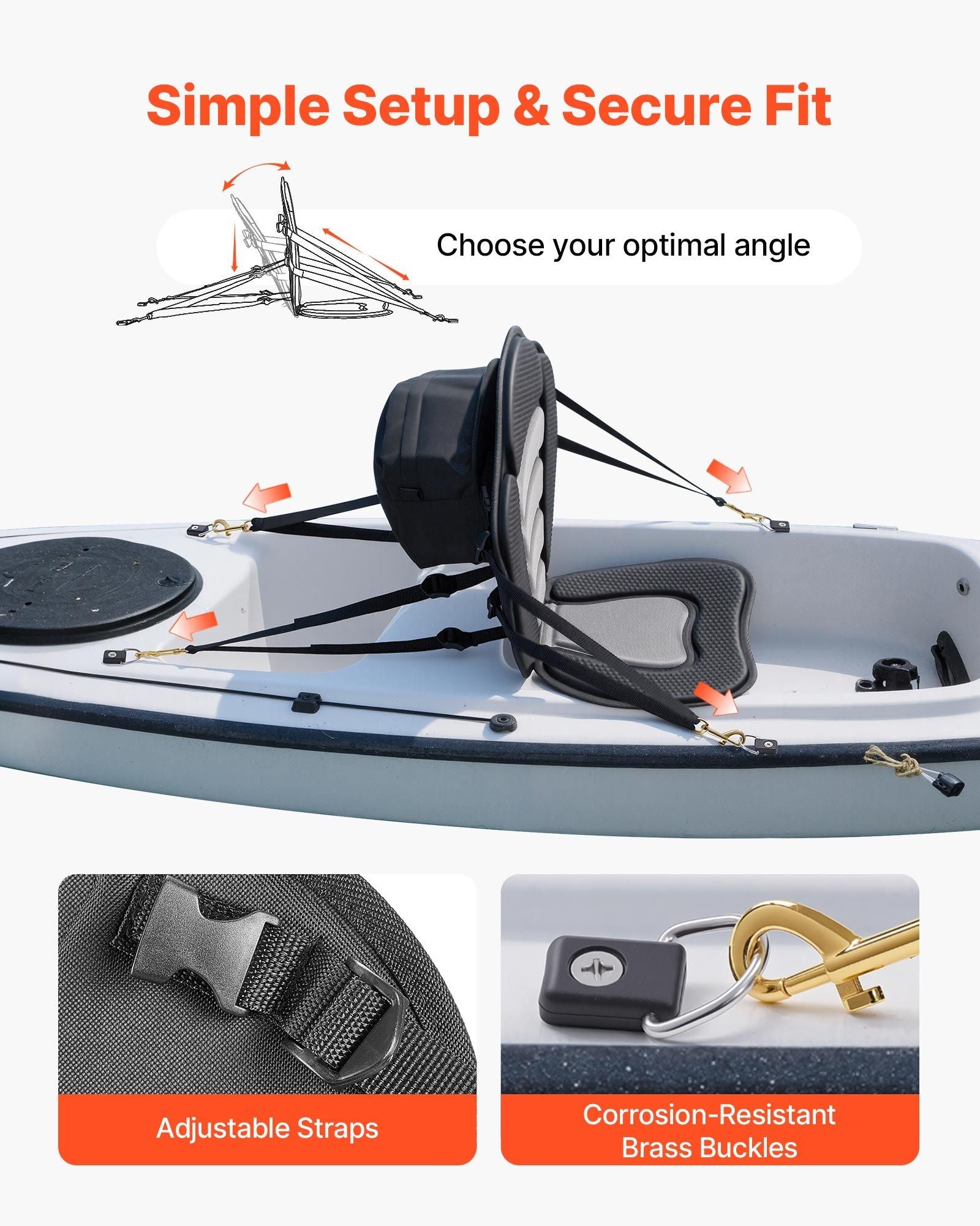 Kayak Seat, 1 Pack 12 mm Thick, Universal Paddle Board Seat with Back Support, Sit-on-Top Soft Padded Cushion V952-PHTRZYEVAPMJEN4JO001V0