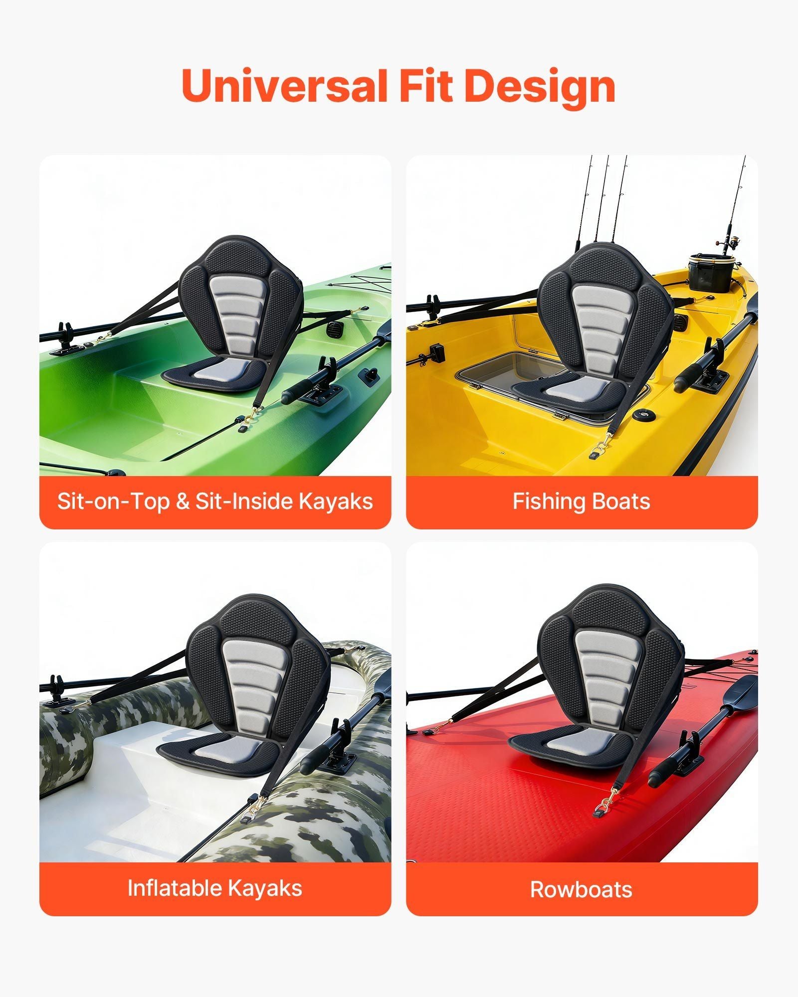 Kayak Seat, 1 Pack 12 mm Thick, Universal Paddle Board Seat with Back Support, Sit-on-Top Soft Padded Cushion V952-PHTRZYEVAPMJEN4JO001V0