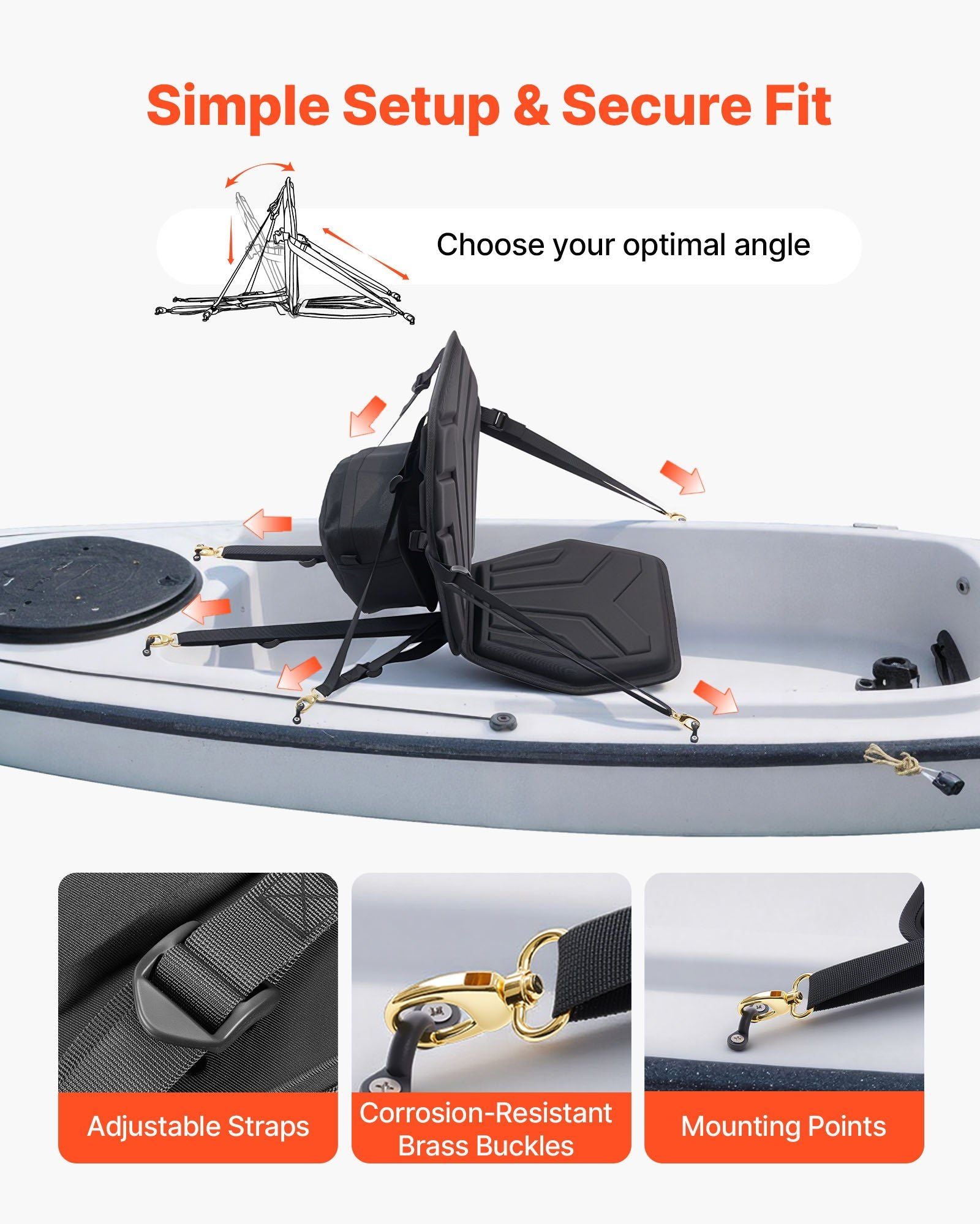 Kayak Seat, 1 Pack 31 mm Thick, Universal Paddle Board Seat with Back Support, Hexagonal Sit-on-Top Soft V952-PHTRZYEVAPMJFVEJE001V0