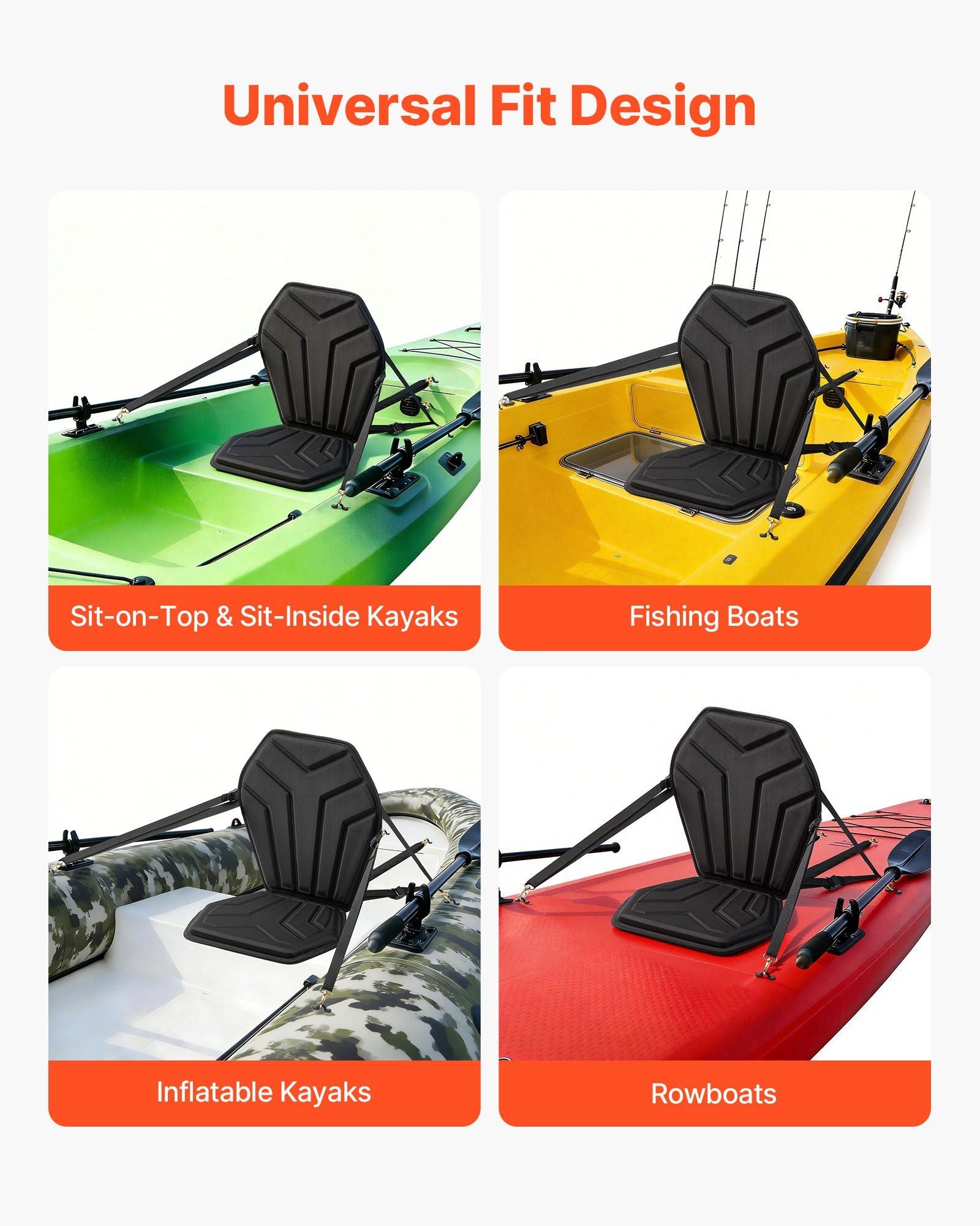 Kayak Seat, 1 Pack 31 mm Thick, Universal Paddle Board Seat with Back Support, Hexagonal Sit-on-Top Soft V952-PHTRZYEVAPMJFVEJE001V0