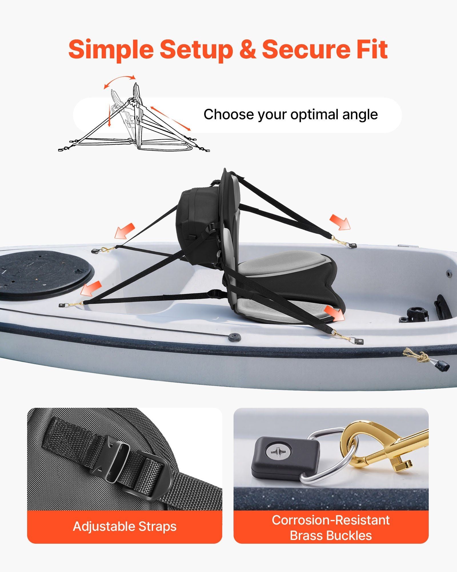 Kayak Seat, 1 Pack 31 mm Thick, Universal Paddle Board Seat with Back Support, Sit-on-Top Soft Padded Cushion V952-PHTRZYEVAPMJZT0F7001V0
