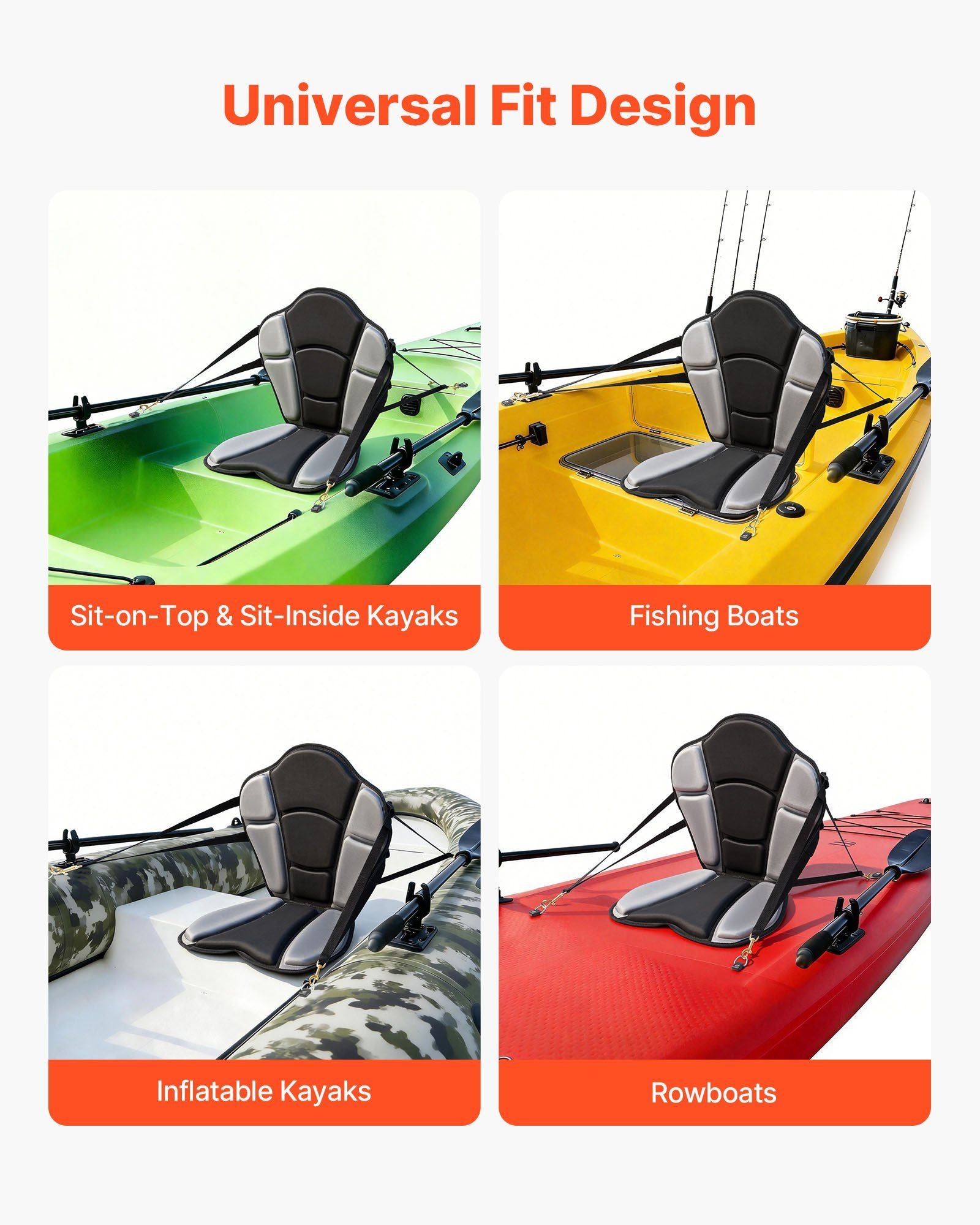 Kayak Seat, 1 Pack 31 mm Thick, Universal Paddle Board Seat with Back Support, Sit-on-Top Soft Padded Cushion V952-PHTRZYEVAPMJZT0F7001V0