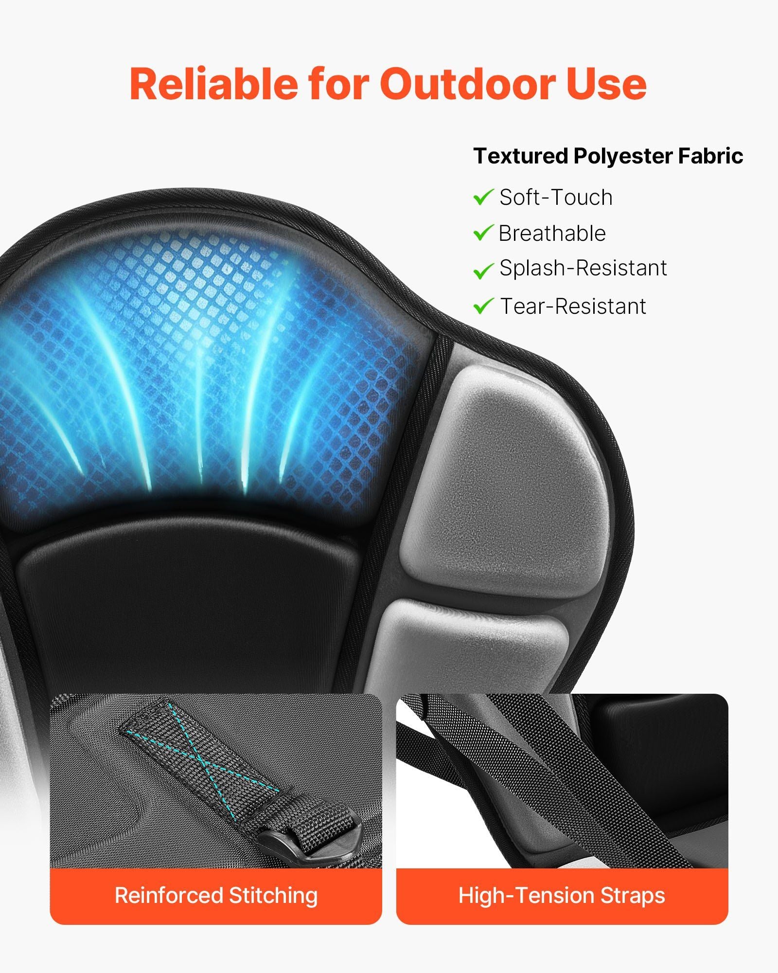 Kayak Seat, 1 Pack 31 mm Thick, Universal Paddle Board Seat with Back Support, Sit-on-Top Soft Padded Cushion V952-PHTRZYEVAPMJZT0F7001V0