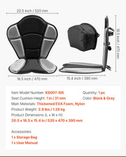 Kayak Seat, 1 Pack 31 mm Thick, Universal Paddle Board Seat with Back Support, Sit-on-Top Soft Padded Cushion V952-PHTRZYEVAPMJZT0F7001V0