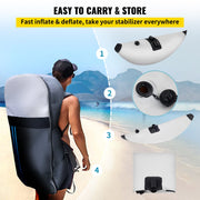 Kayak Outrigger Stabilizer Inflatable Outrigger Float 2PCS PVC w/ Arms Rod V952-PHTZTWDQTZBDDVJK5V0