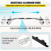 Kayak Outrigger Stabilizer Inflatable Outrigger Float 2PCS PVC w/ Arms Rod V952-PHTZTWDQTZBDDVJK5V0