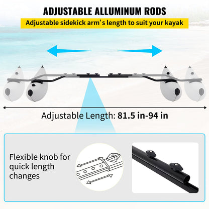 Kayak Outrigger Stabilizer Inflatable Outrigger Float 2PCS PVC w/ Arms Rod V952-PHTZTWDQTZBDDVJK5V0