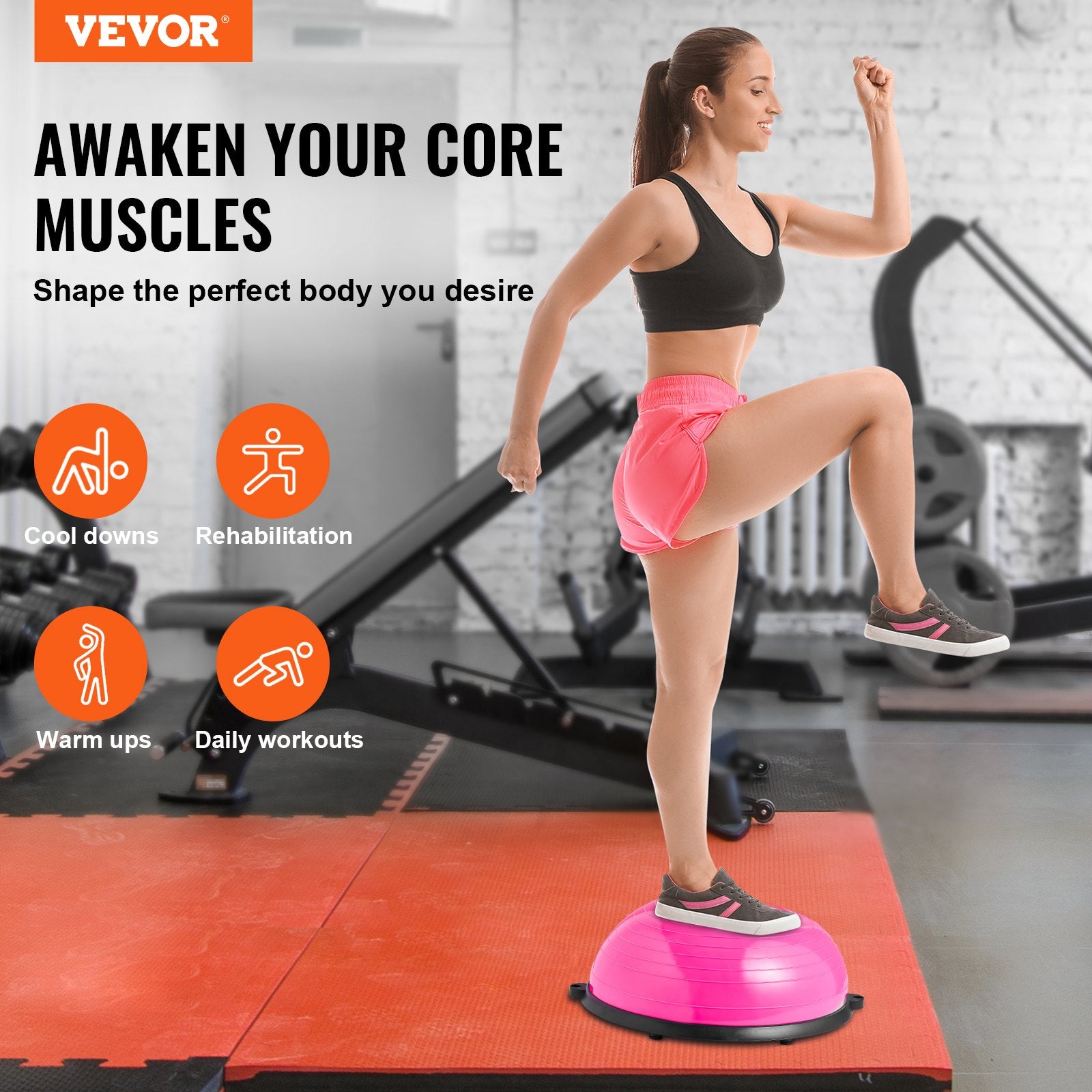 Half Exercise Ball Trainer, 23 inch Balance Ball Trainer, 660lbs Capacity Stability Ball, Yoga Ball with V952-PHXLQ58CMBWF8JUJHV0