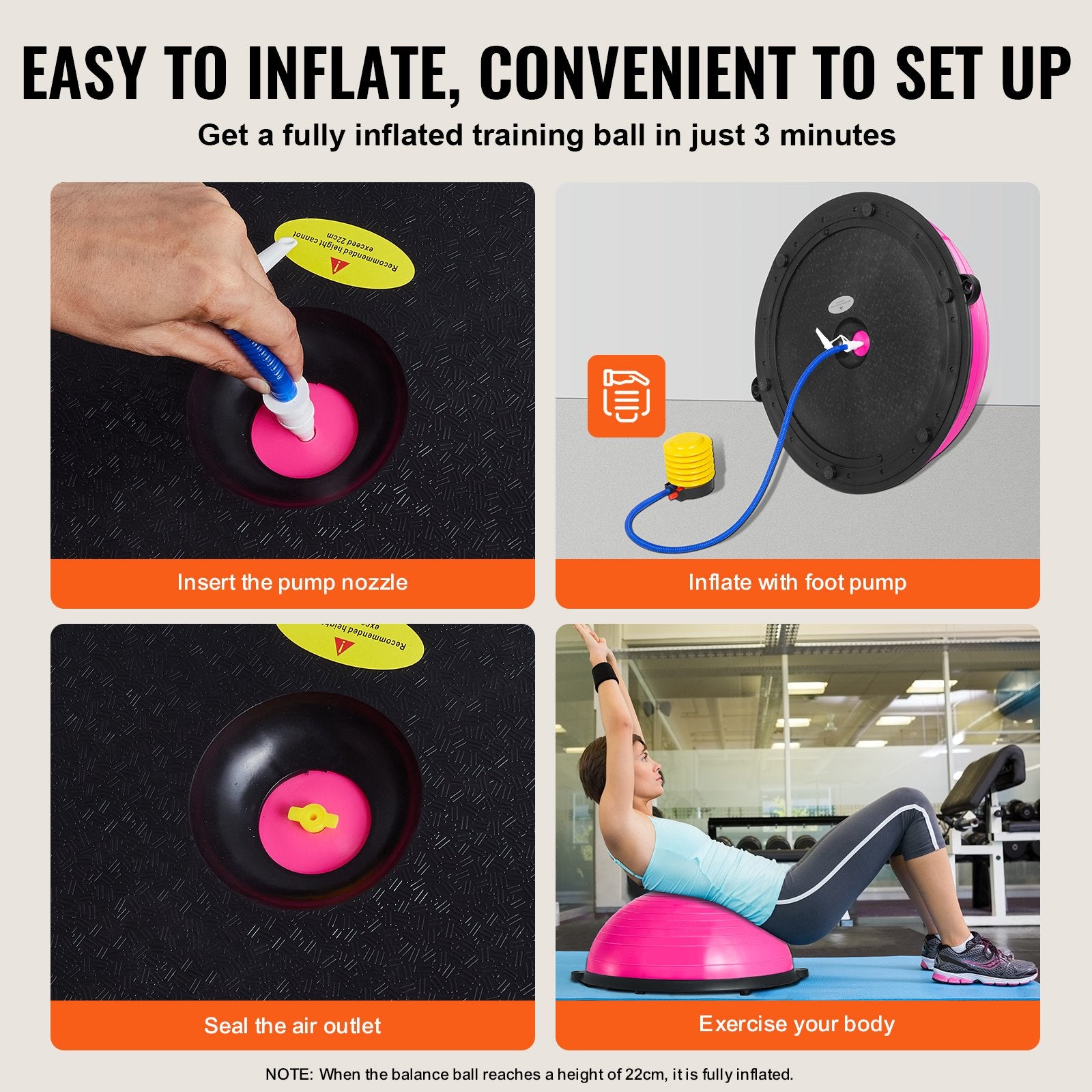 Half Exercise Ball Trainer, 23 inch Balance Ball Trainer, 660lbs Capacity Stability Ball, Yoga Ball with V952-PHXLQ58CMBWF8JUJHV0