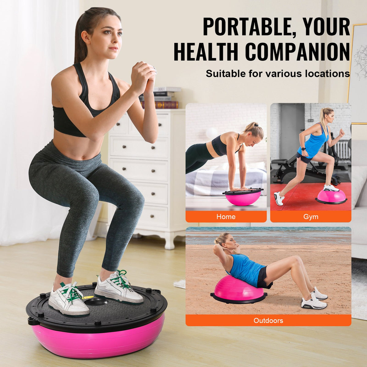 Half Exercise Ball Trainer, 23 inch Balance Ball Trainer, 660lbs Capacity Stability Ball, Yoga Ball with V952-PHXLQ58CMBWF8JUJHV0