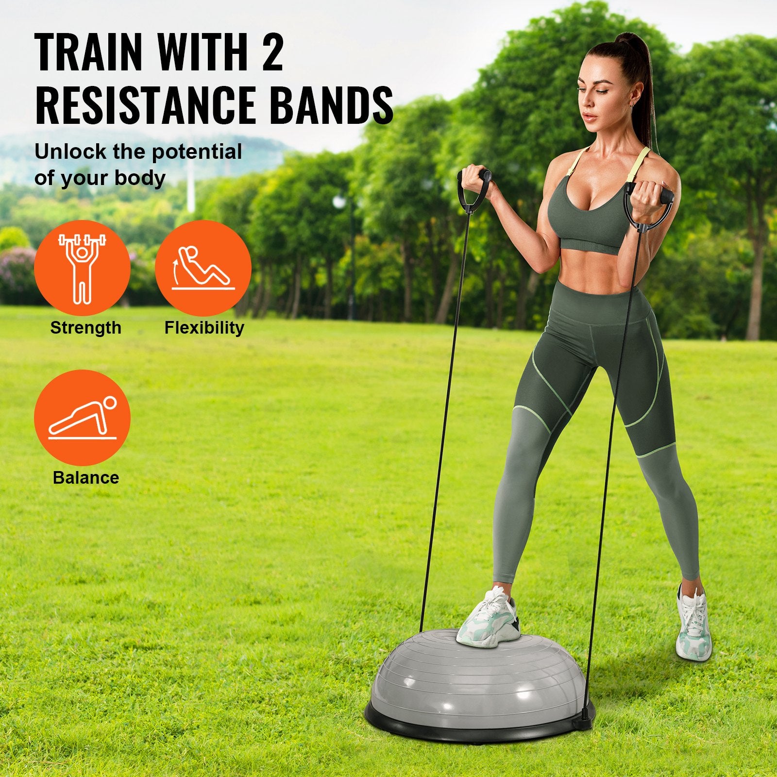 Half Exercise Ball Trainer, 23 inch Balance Ball Trainer, 660lbs Capacity Stability Ball, Yoga Ball with V952-PHXLQ58CMBWH2BHX9V0