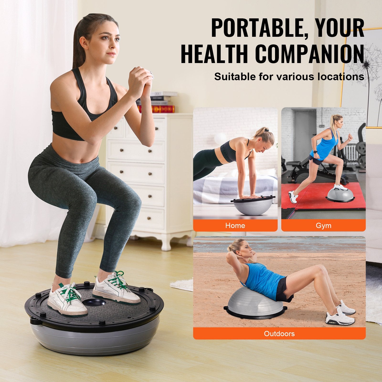 Half Exercise Ball Trainer, 23 inch Balance Ball Trainer, 660lbs Capacity Stability Ball, Yoga Ball with V952-PHXLQ58CMBWH2BHX9V0